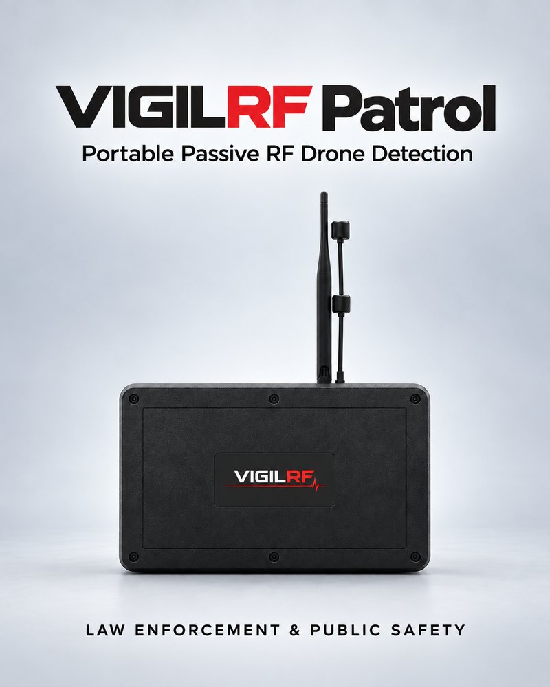 VigilRF Patrol, portable passive RF drone detection for law enforcement and public safety